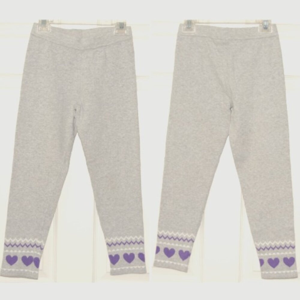 Heart~n~Crush Girls Size L, Gray Knit Leggings